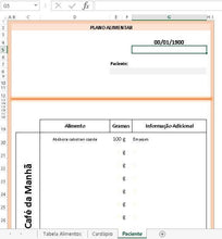 Load image into Gallery viewer, Planilha de Montagem de Cardápio de Nutrição em Excel