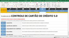 Load image into Gallery viewer, Planilha de Controle de Cartão de Crédito em Dashboard