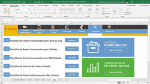 Planilha de Conferência e Cotação de Fretes Transportadora em Dashboard