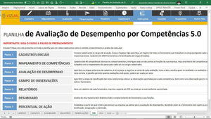 Planilha Avaliação de Desempenho por Competências em Dashboard