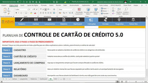 Planilha de Controle de Cartão de Crédito em Dashboard