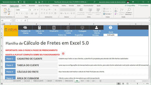 Planilha de Cálculo de Fretes Transportadora em Excel