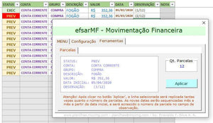 efsarMF - Movimentação Financeira