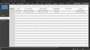 Planilha de controle de empréstimos de equipamentos