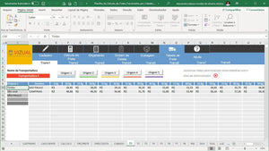 Planilha de Cálculo de Fretes Fracionados por Cidades em Excel 5.0