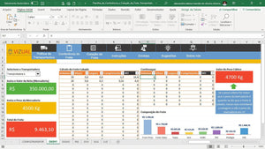 Pacote com todas as planilhas de fretes transportadora em Excel