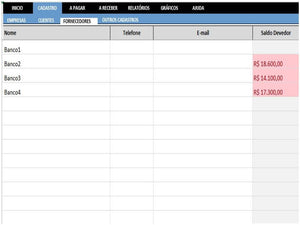 Planilha de Contas a Pagar e Receber Empresarial - Versão 6.0