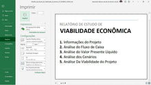 Load image into Gallery viewer, Planilha de Estudo de Viabilidade Econômica em Dashboard
