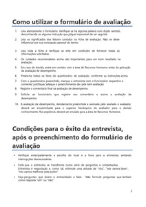 Formulário de Avaliação de Desempenho para Liderados em PDF