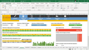 Pacote com todas as planilhas de fretes transportadora em Excel