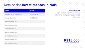 Apresentação de Estudo de Viabilidade Econômica e Financeira em Powerpoint