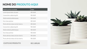 Apresentação de Precificação de Produtos em Powerpoint