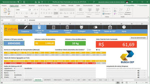 Pacote de Planilhas para Fretes Fracionados em Excel