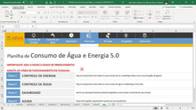 Load image into Gallery viewer, Planilha de Consumo de Água e Energia em Dashboard
