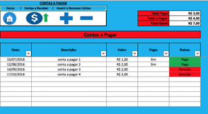 Planilha de Controle de Estoques e Contas