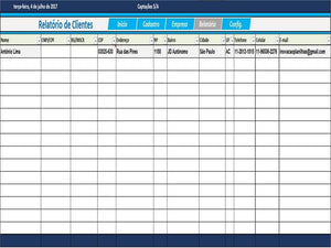 Planilha de Cadastro de Clientes - Versão 2.0.0