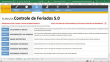 Load image into Gallery viewer, Planilha de Controle de Feriados (Brasil) até 2078 em Dashboard
