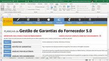 Load image into Gallery viewer, Planilha de Gestão de Garantias do Fornecedor em Dashboard
