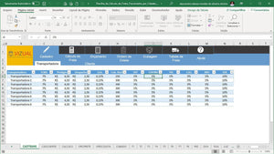 Planilha de Cálculo de Fretes Fracionados por Cidades em Excel 5.0