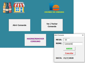 Planilha de Controle de Bar e Restaurante Simples em Excel