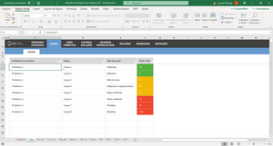 Planilha de Diagrama de Ishikawa (Causa e Efeito) em Excel 4.0