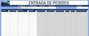 Planilha de Cadastro e Controle de Pedidos e Faturamento em Excel