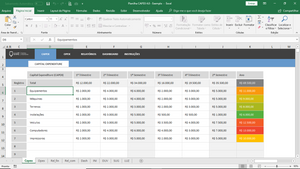 Planilha CAPEX em Excel 4.0