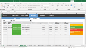 Planilha de Contas a Receber em Excel 4.0