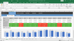 Planilha de Controle de Água e LUZ em Excel 4.0