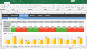 Planilha de Controle de Água e LUZ em Excel 4.0