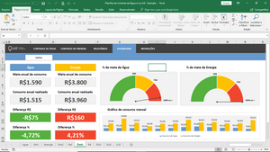 Planilha de Controle de Água e LUZ em Excel 4.0