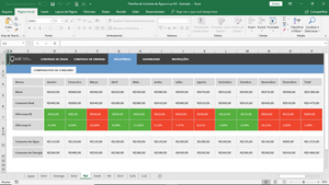 Planilha de Controle de Água e LUZ em Excel 4.0