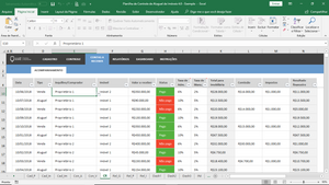 Planilha de Controle de Aluguel de Imóveis em Excel 4.0