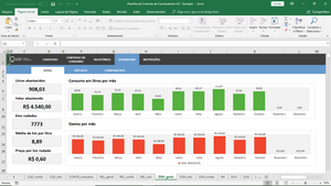 Planilha de Controle de Combustível em Excel 4.0