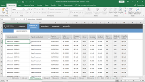 Planilha de Controle de Combustível em Excel 4.0