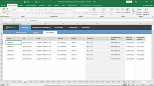 Planilha de Controle de Contas de Locatários em Excel 4.0