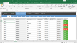 Planilha de Controle de Contas de Locatários em Excel 4.0