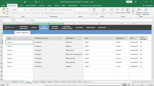 Planilha de Diagrama de Ishikawa (Causa e Efeito) em Excel 4.0