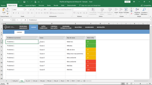 Planilha de Diagrama de Ishikawa (Causa e Efeito) em Excel 4.0