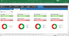 Load image into Gallery viewer, Planilha de Contas a Pagar com Análises Mensais de Desempenho em Excel
