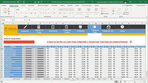 Planilha de Cálculo de Fretes Fracionados por Faixas de Cep em Excel 5.0