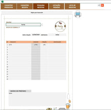 Load image into Gallery viewer, Planilha - Cadastro e Orçamento Receitas - Alimentício
