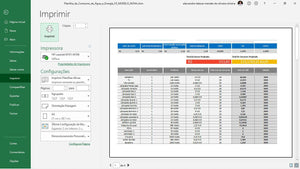 Planilha de Consumo de Água e Energia em Dashboard